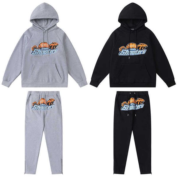 

tracksuit towel embroidered trapstar hoodies men women heavy fabric sweatshirt hooded, Gray