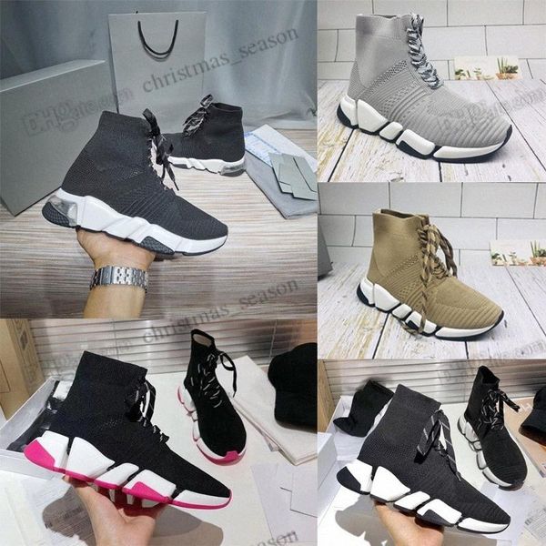 

with box designer balencaigaitys shoes speed mens casual shoes knight boots knitted soft platform 2.0 socks booties paris shoes women nx, Black