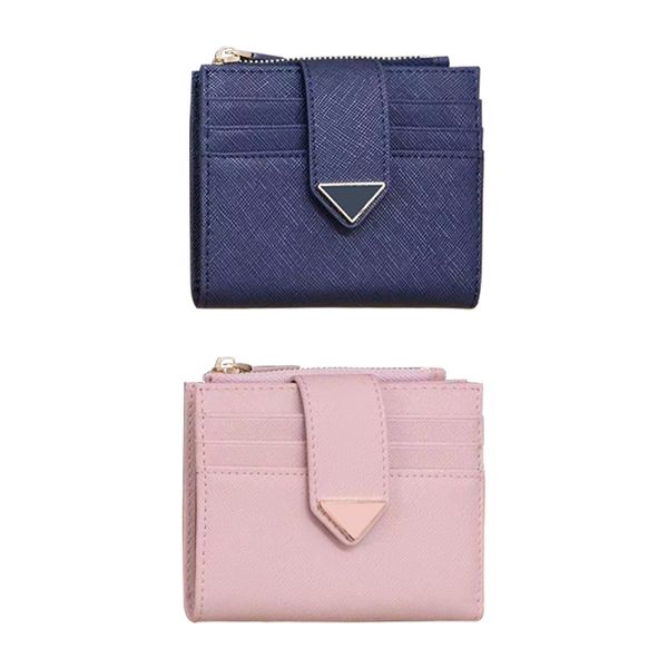

fashion designer with box vintage key wallets card holder triangle saffiano 9 card slots women mens luxury cardholder genuine leather city k, Brown;gray