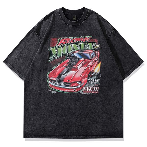 

vintage print t shirts men's plus tees graphic summer casual short sleeve hip hop, Black;brown