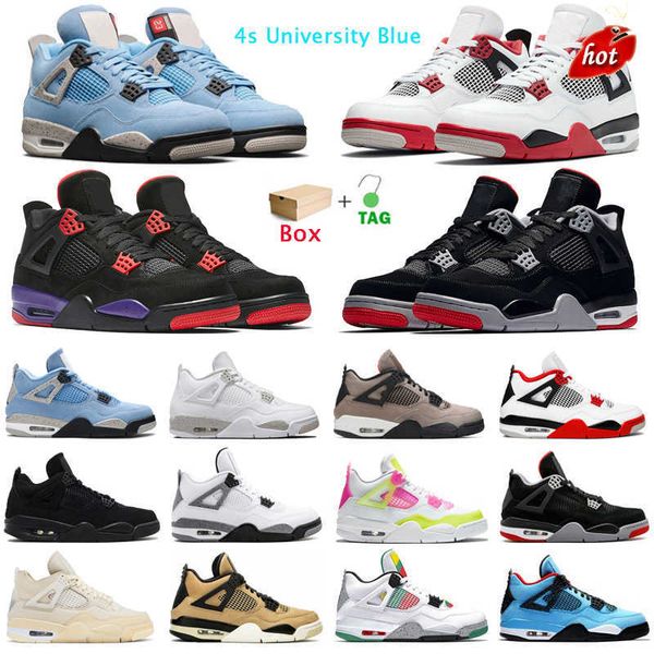 

2023 jumpman og basketball shoes 4s jumpman university blue 4 white oreo fire red taupe haze cool grey black cat thunder mens trainers sport