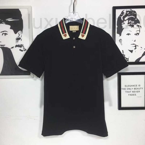 

men's polos designer spring and summer new collar tiger embroidered polo shirt short sleeve t for men women 4yf8, White;black