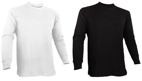 

mens thermal shirts - heavy weight, White;black