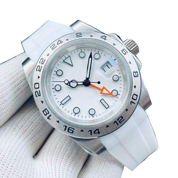 

mens designer watches automatic mechanical movement watch 42mm rubber strap steel strap optional sports wind classic waterproof wristwatch, Slivery;brown