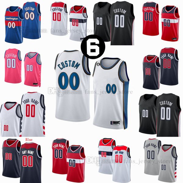 

custom 2022-23 new printed basketball jerseys 33 kuzma 3 beal 6 porzingis 5 barton morris hachimura avdija kispert gafford todd carey gill d, Black;red
