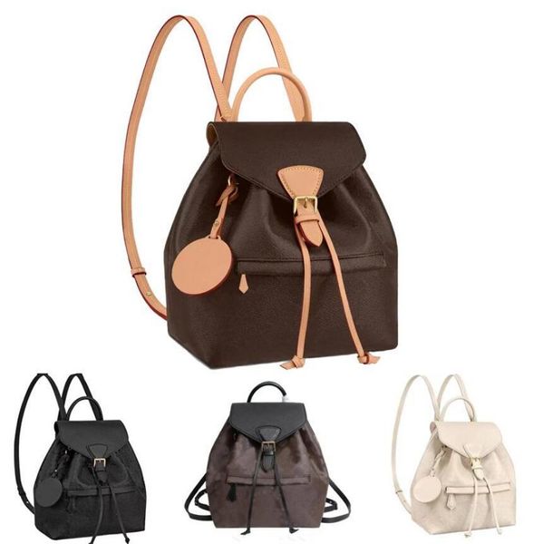 

designer_bag001 montsouris pm elegant women genuine cowhide leather emobss canvas buckle backpack satchel purse shoulder