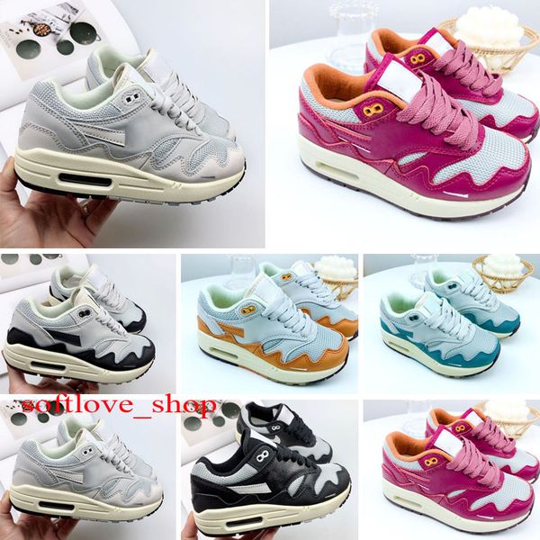 

2021 sneakers shoe running shoes sports trainers classic anniversary royal parra atomic teal university blue kids 1 87 althletic 27-36, Black