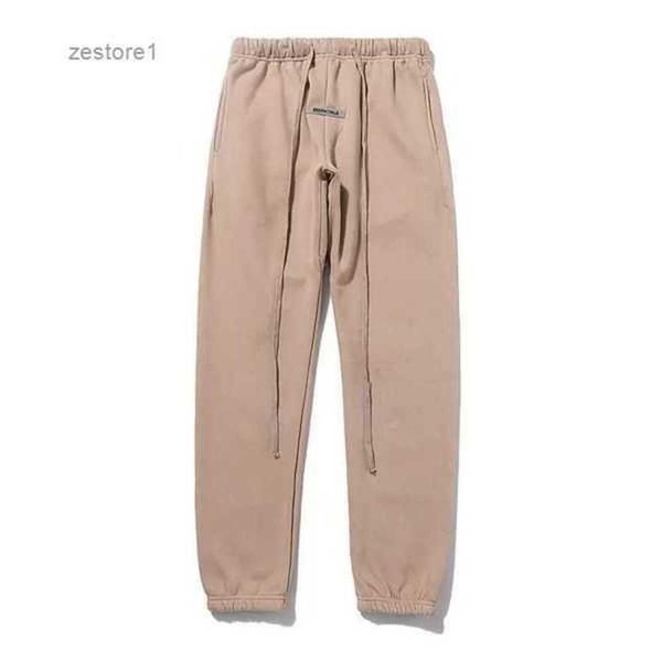

men's and women's high street brand ess pants glue pressing letter double thread tide leisure plush guard trousers ra7fu8qy negx, Black