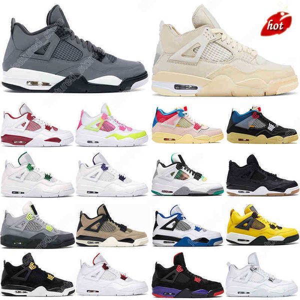 

2023 jumpman og white oreo 4s desert moss basketball shoes for men women 4 university blue #30 taupe haze bred sail court purple mens traine, Black