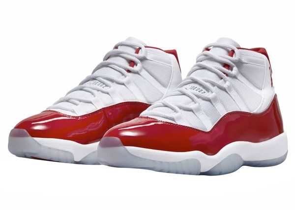 

jumpman 11 cherry ct8012-116 basketball shoes mens xi 11s white varsity red outdoor sports sneakers with box size us5.5-13