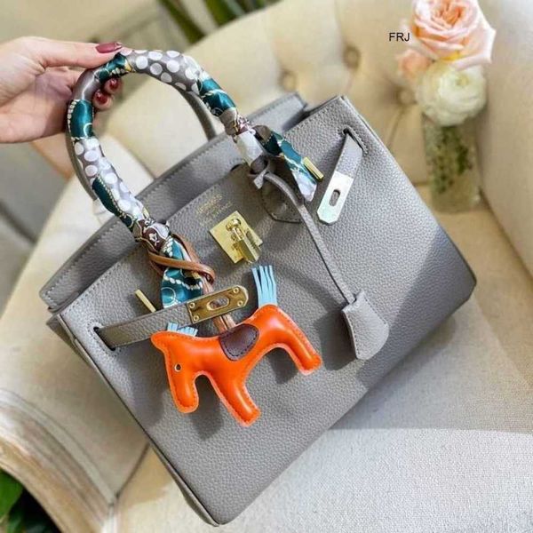 

designer bags birkin handbags herme tote bag litchi grain bag leather cowhide hand kelys large capacity bride wedding women 2023 new have lo
