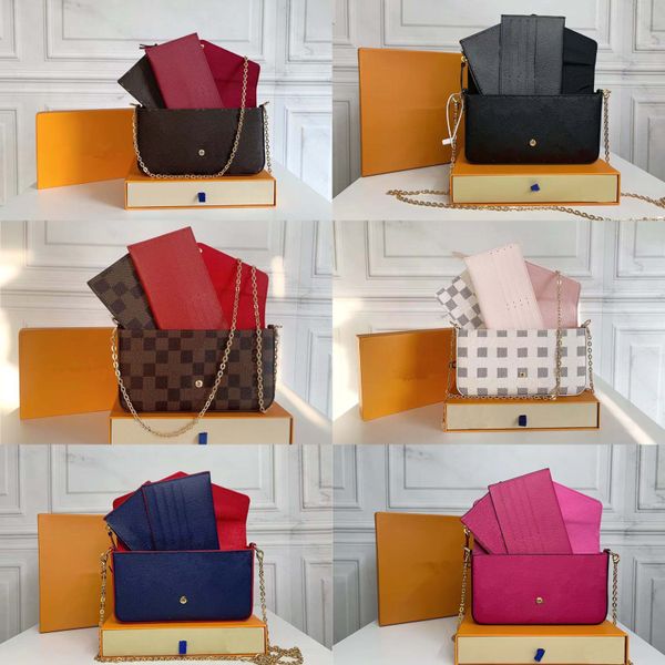

luxury designer woman chain bag felicie handbag women shoulder bags purse original box fashion wholesale with pattern flowers letters checke