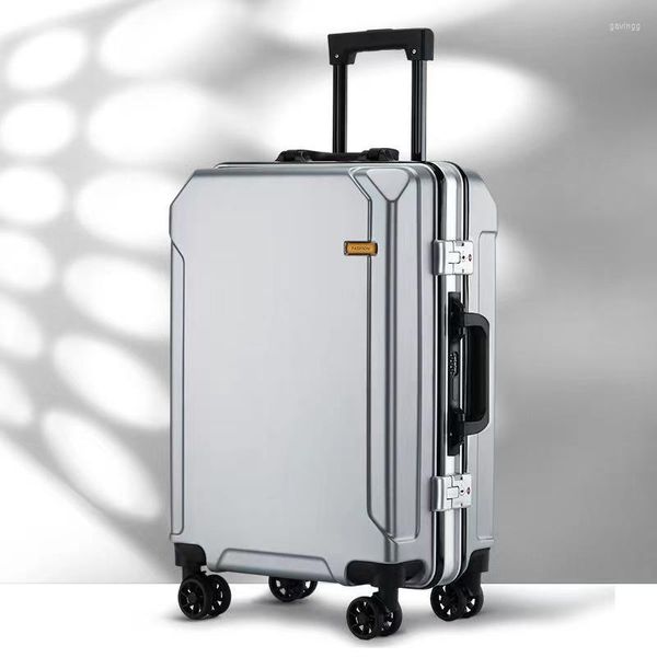 

suitcases fashion rolling luggage 20" 22" 24" 26" inch brand suitcase men aluminum frame travel ladies