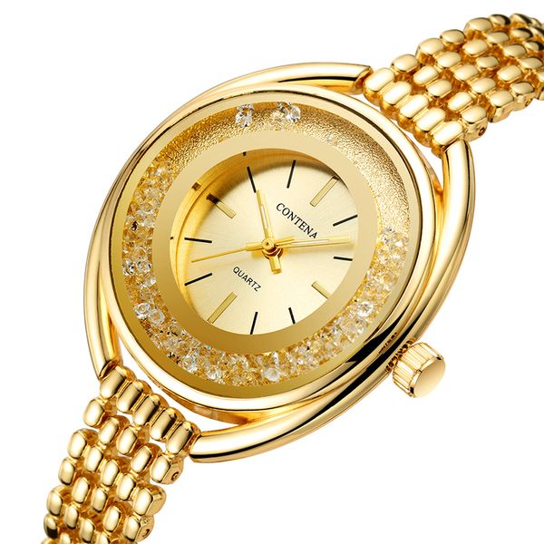 

women s watches creative bracelet women ladies luxury wrist watch diamonds round small dial female gift zegarek damski 230103, Slivery;golden