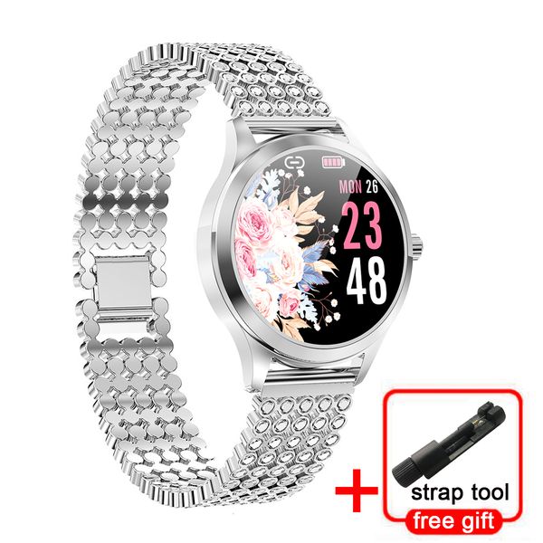

women s watches offline payment smart bracelet lw07 ladie diy dial heart rate blood pressure monitor fitness 230103, Slivery;golden