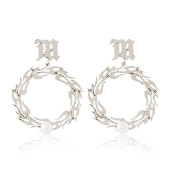 

flame earrings net red design sense flame irregular ear ornaments 230107, Golden