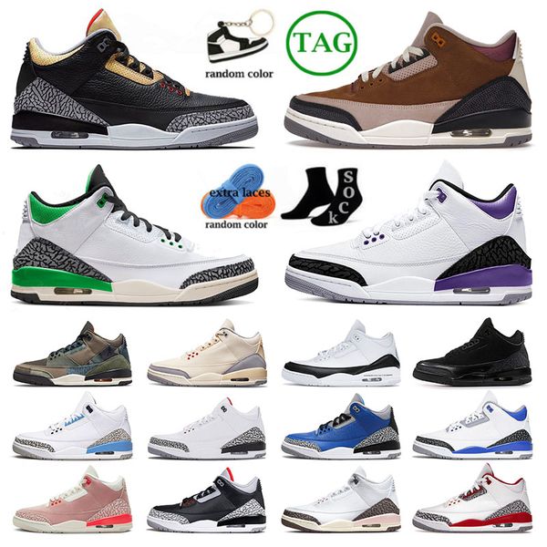 

mens womens jumpman 3 3s iii basketball shoes winterized archaeo brown lucky green muslin black cat shady neapolitan dark iris rust pink spo