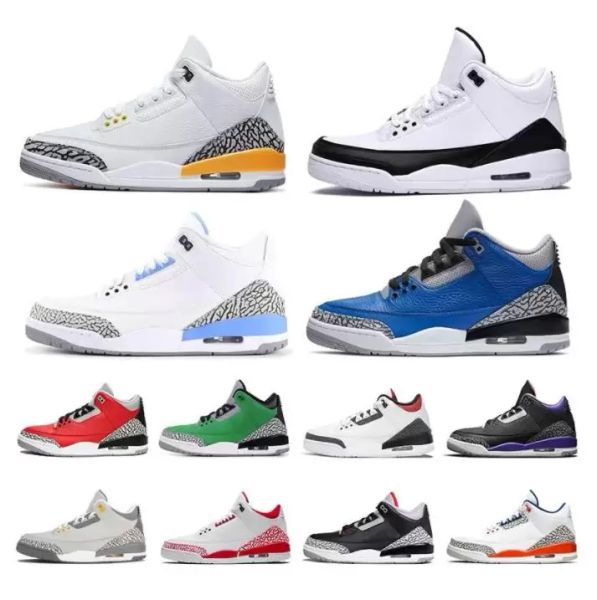 

3 3s men women basketball shoes withe bred low concord 35 emerald heiress legend blue space jam sport size 36-48 2023