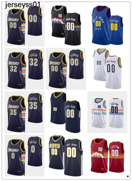 

75th custom jersey womn youth 35 pj dozier 0 jamychal green 32 jeff green 00 markus howard denver''nuggets''men basketba, Black;red