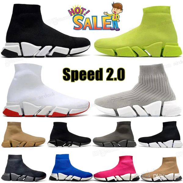 

with box designer balencaigaitys shoes 2023 speeds 2.0 shoe platform sneaker men women designer tripler paris socks boots black white blu uy