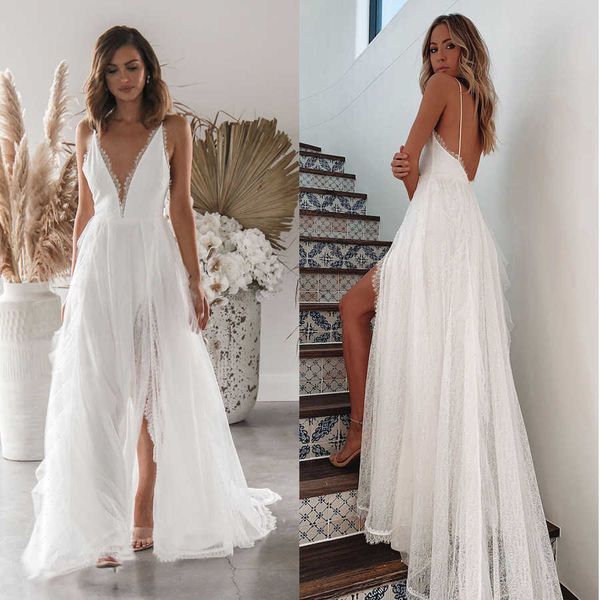 

party dresses casual 2023 women's new beach sling split 220104, White;black