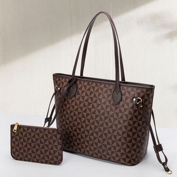 

large fashion shoulder bag handbag designer handbag black checkered pattern inner pocket zipper lady purse pu material fabric shopping pouch