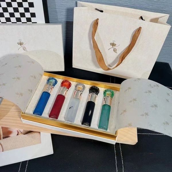 

new perfume set edp white black red green tea au the noir bleu rouge vert blanc normal quality 10ml 5pieces nature spray fast delivery