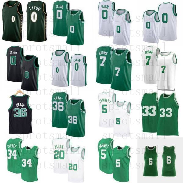 

0 jayson tatum 7 jaylen brown basketball jersey 36 marcus smart retro 9 rondo 5 kevin garnett 34 paul pierce 20 allen shirt, Black;red