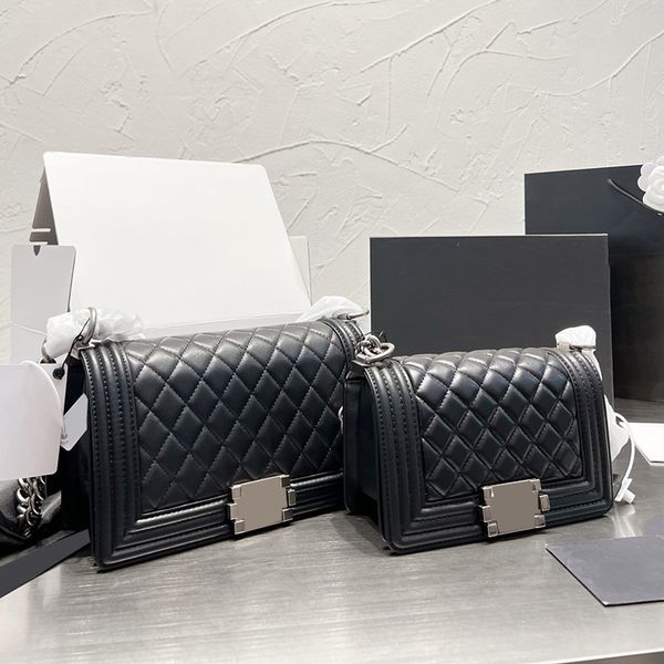 

womens designer classic mini/medium flap lambskin bags quilted aged silver/gold metal hardware chain strap crossbody shoulder handbags 20cm/