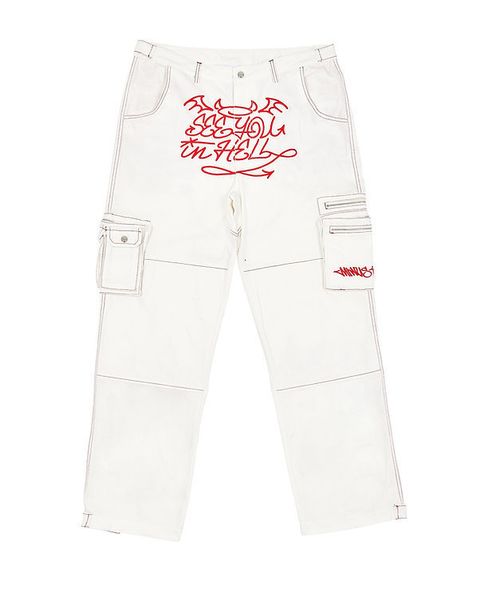 

women's jeans s high street trend american retro y2k printed jeans for men and women loose straight wide leg pants ins casual trousers, Blue