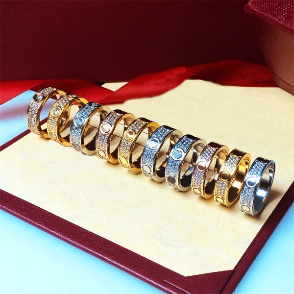 

designer ring titanium steel love band ring men and rings for women jewelry couple gifts size 5-11 17 color, Silver