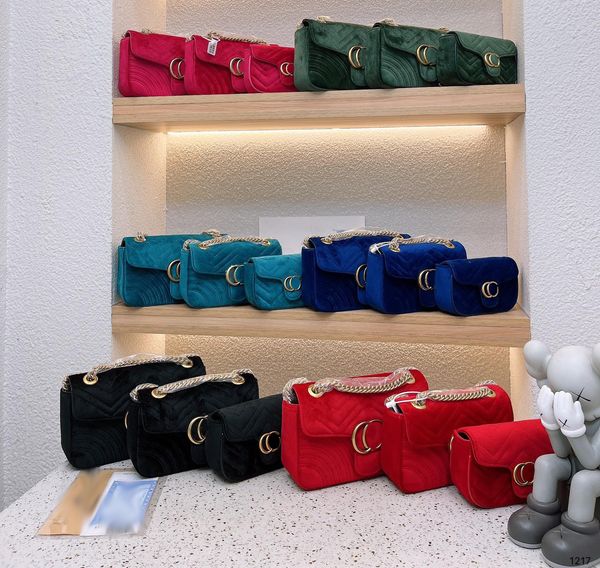 

designers shoulder bag luxury tote purse handbag message bags cluth brand classic genuine leather crossbody velvet gold chain stripes hasp s