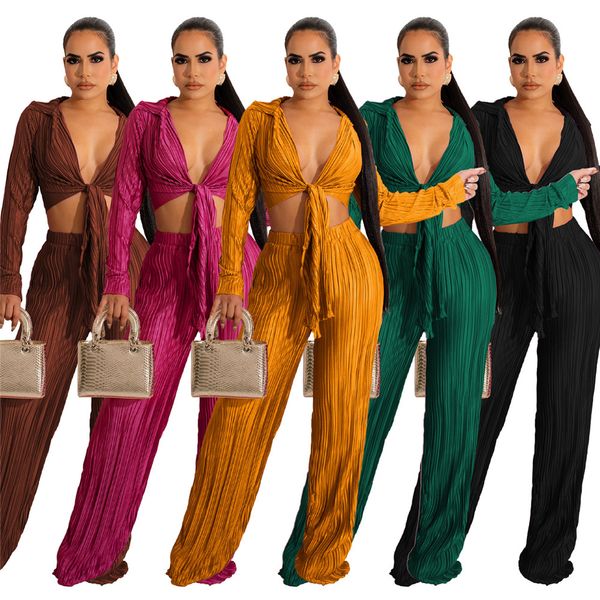 

wholesale tracksuits women two piece sets outfits autumn clothes long sleeve bandage shirt and pants matching sets casual solid sportswear 8, Gray