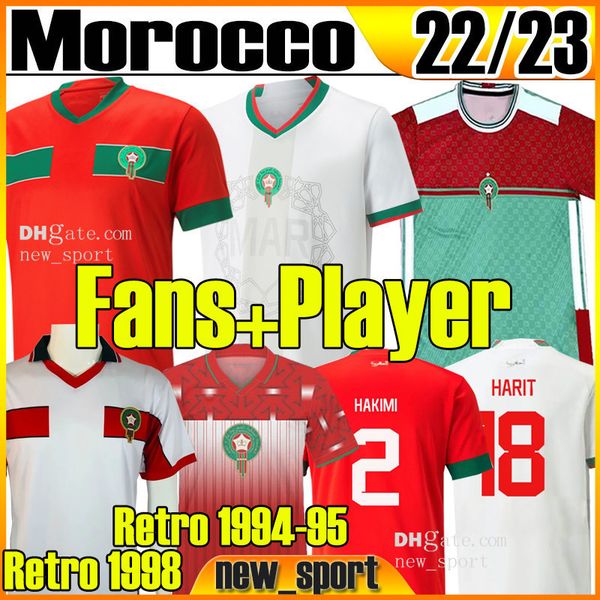 

xxxl 4xl 22 23 special morocco soccer jerseys hakimi ziyech national team 2022 2023 retro 1994 95 maillot de foot ziyech boufal fajr munir a, Black;yellow