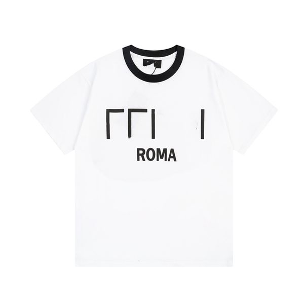 

men's t-shirt 2023 men's t-shirts fendyity fashion cotton soft wrinkle resistant printed letter casual student short sleeve 03-013, White;black