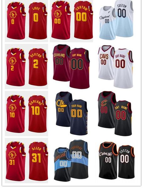 

75th custom men women youth cleveland's cavaliers's kevin 0 love collin 2 sexton darius 10 garland jarrett 31 allen basketball jer, Black;red