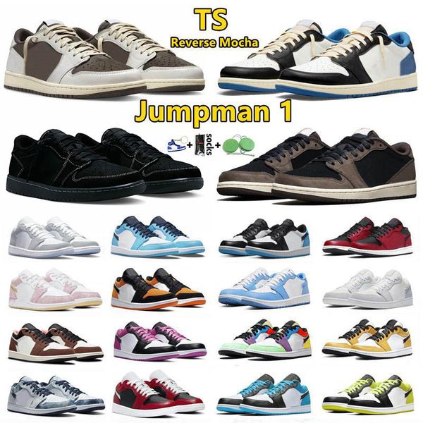 

women men basketball shoes 1s jumpmans 1 low trainers ice blue reverse mocha black phantom bred shadow toe unc mens womens designer sneakers