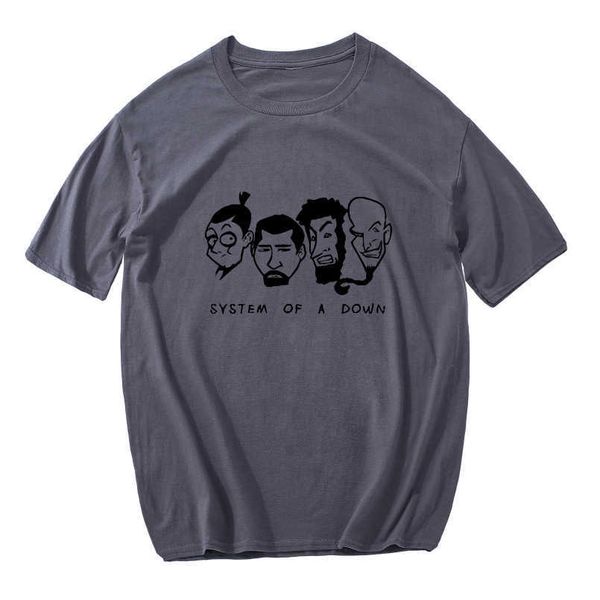 

men's t-shirts system of a down metal band graphic t-shirt men hipster loose streetwear aesthetic t shirt vintage summer tee men cloth, White;black