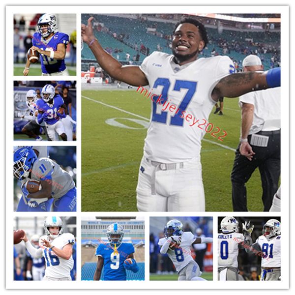 

middle tennessee blue raiders football jersey custom stitched drew francis javonte sherman jamari williams quaterrius tolbert jalen rayam me, Black