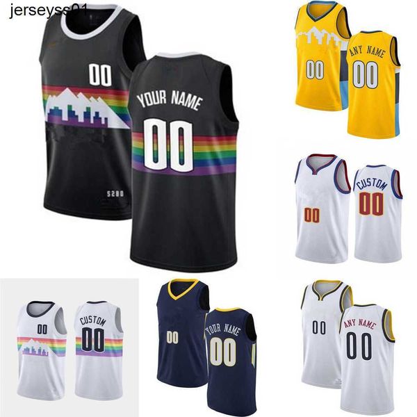

75th custom mens womens denver''nuggets''nikola 15 jokic''jamal 27 murray 50 aaron gordon 1 michael porter jr., Black;red