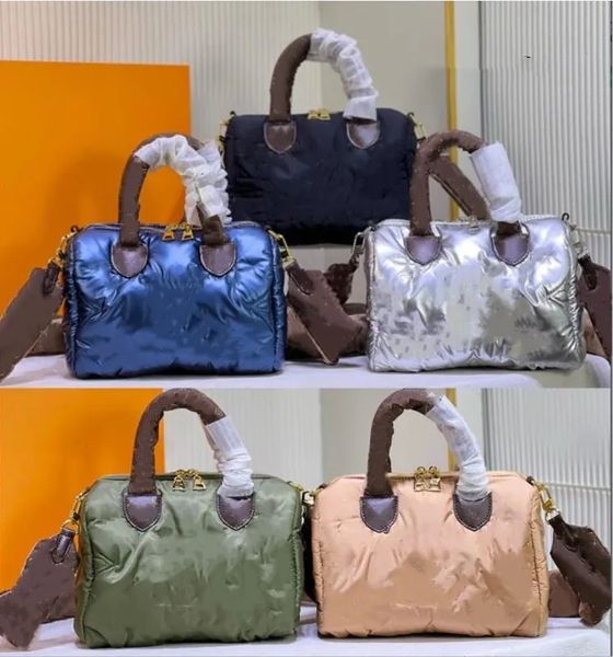 

silver econyl recycled pillow speedy bag bandouliere 25 mini nylon purse onthego tote maxi pochette handbag embroidery monograms bumbag m209