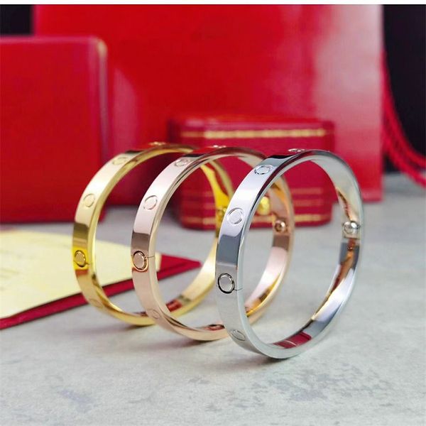

personalised gold bangle diamond bracelets designer for women love charm screw bracelet sier titanium steel armband jewelry, Black