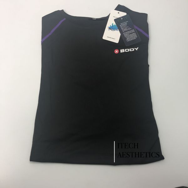 

xbody ems fitness training machine underwear black with purple stitching x body suit