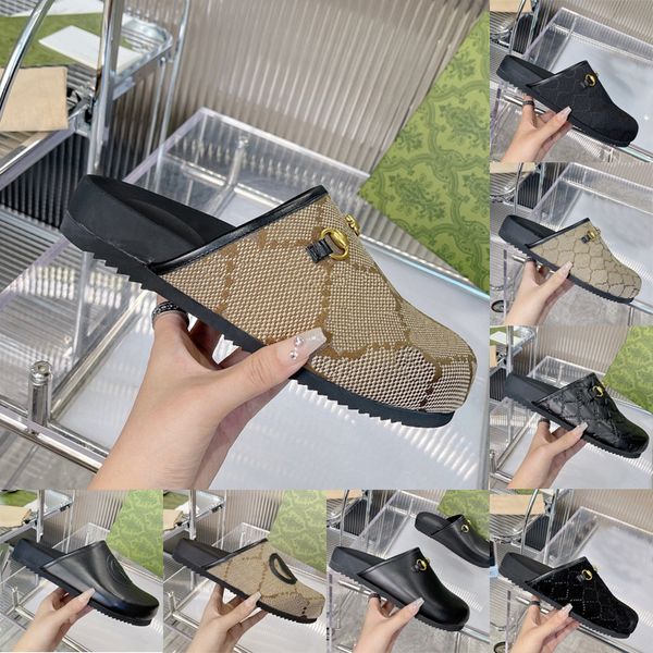 

2023 designer luxury sandals classic casual shoes slippers cow leather upper rubber sole men and women flat platform beach shoes, Black