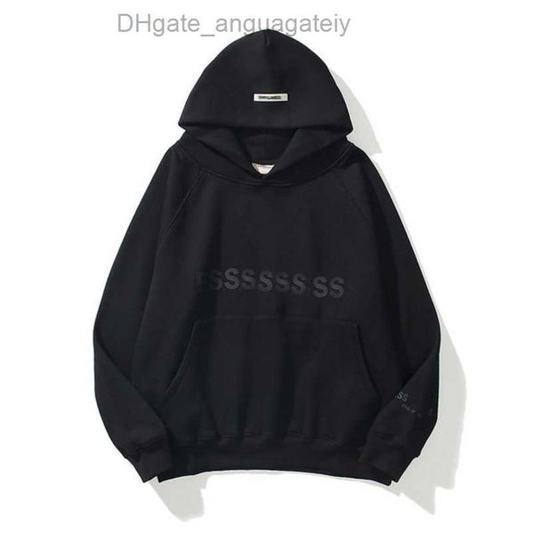 

luxury men's sweatshirts jackets essentials ess hoodies men women chest letter pullover loose hooded sweatshirt sweater casual hoodie, Black;brown