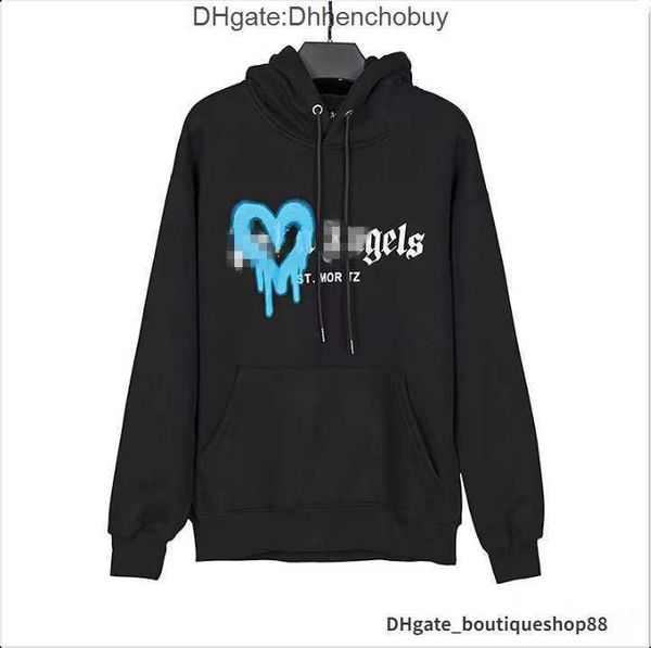 

22s men's hoodie hoodies palms palmangel city designer limited inkjet graffiti letter printing women's sailboat long-sleeved casua, Black