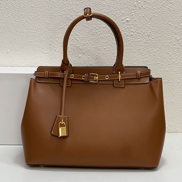 

tote handbag portable briefcase bag women handbags crossbody bags adjustable long shoulder strap zipper inner pocket genuine leather