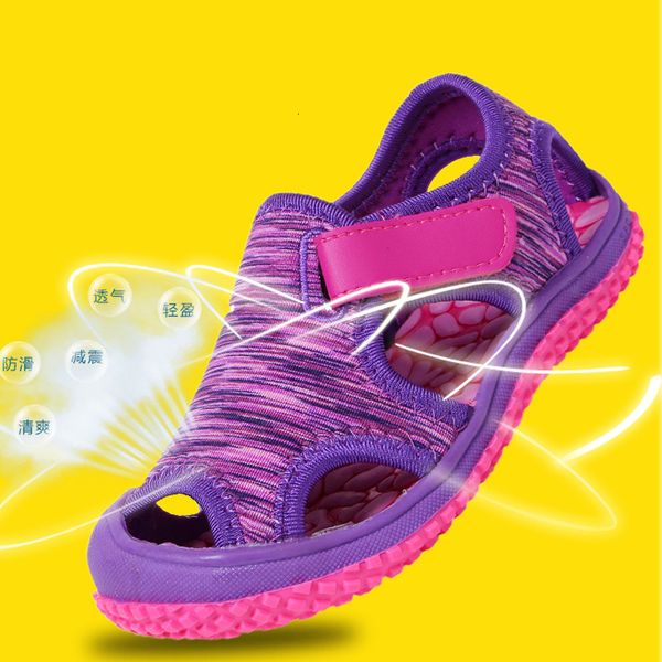 

sneakers summer children beach boys sandals kids shoes closed toe baby sport for girls eu size 21 32 230104, Black;red