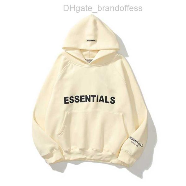 

luxury sweatshirts men's ess jackets hoodies men women essentials chest letter sweater sportswear hooded casual pullover couple jacket, Black