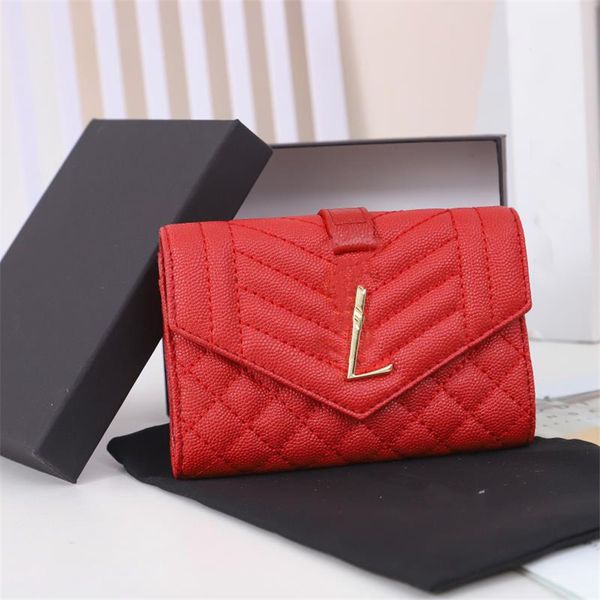 

luxury design wallet 2023 yslity retro decoration men and women fashion business card holder credit card mini bag 04-09, Red;black